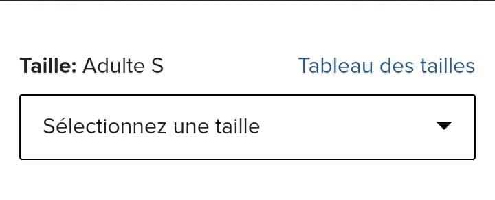 Tableau de taille discount vetement