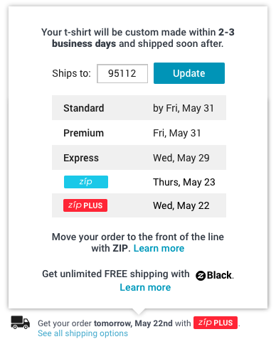 Shipping Information: Free, Same or Next Day, & More