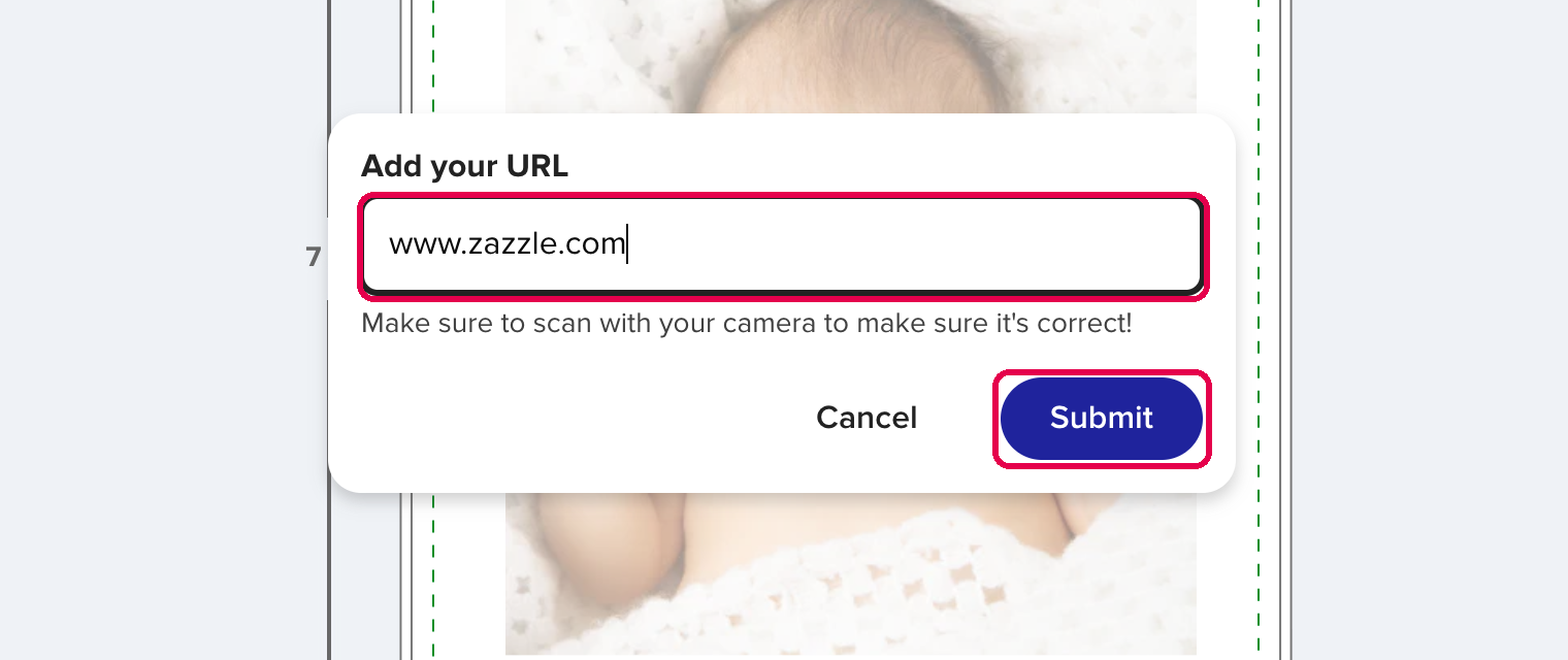 Typing the web address and clicking Submit