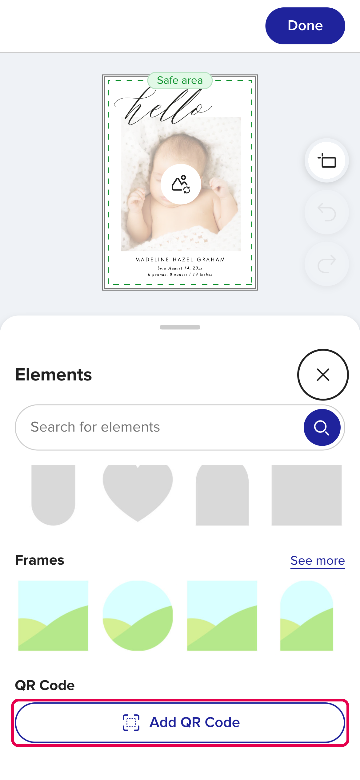 Add QR Code on a phone