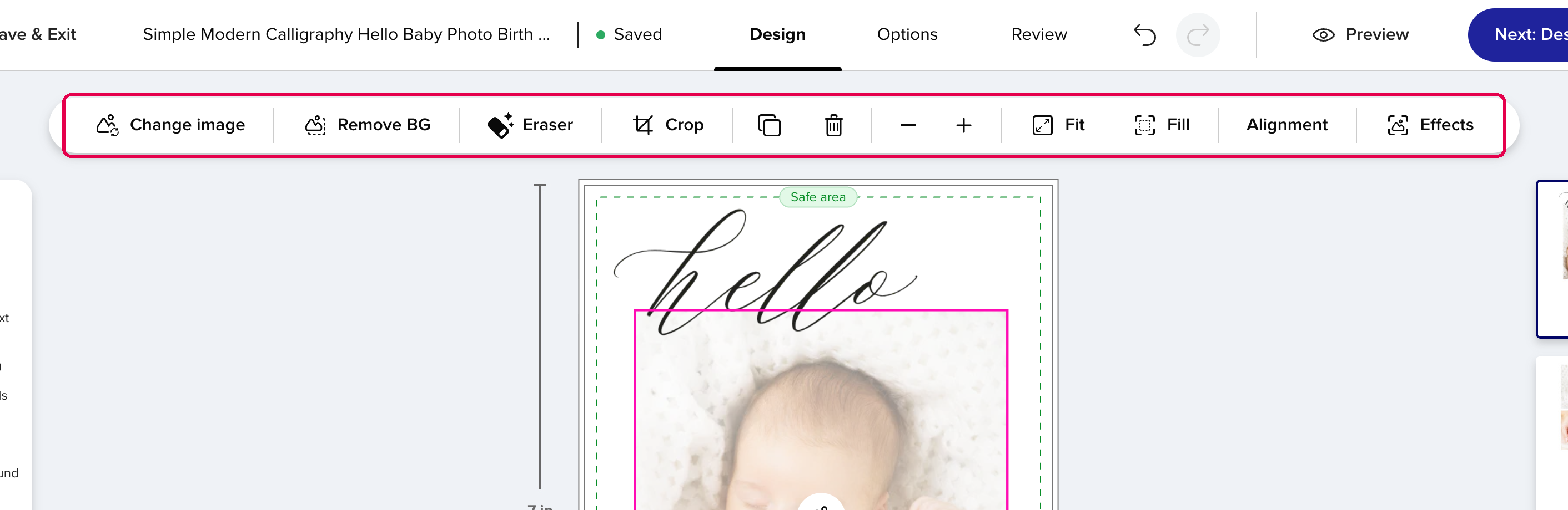 The image toolbar