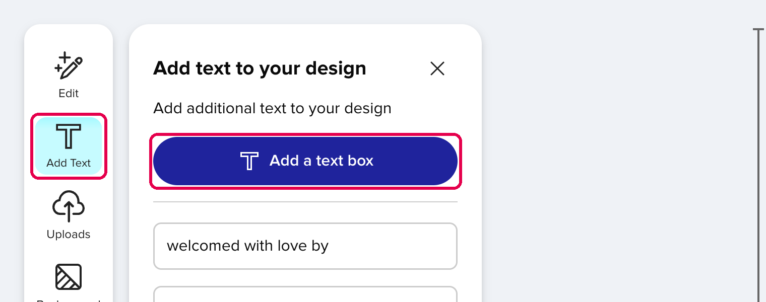 Add Text and Add a text box